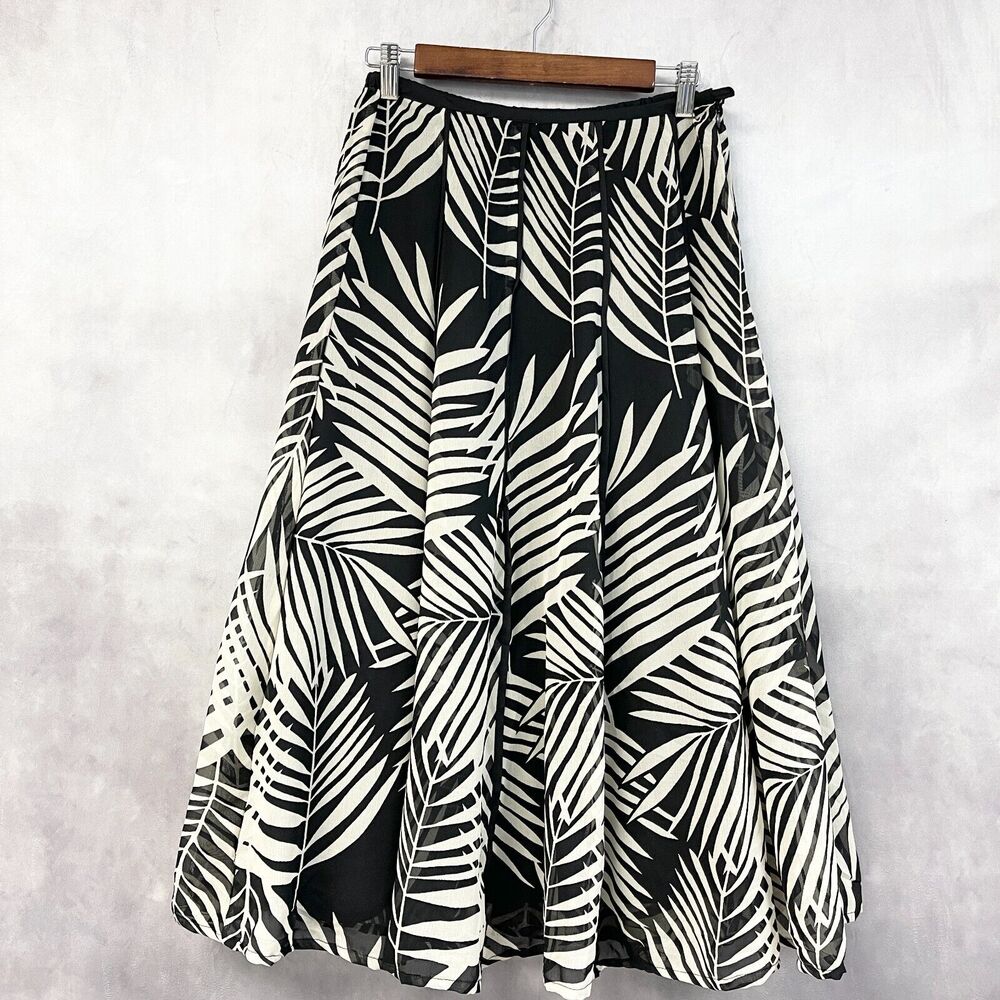 Sassy Doll Creations Palm Print Skirt Womens Medium A-Line Tropical Fairy Grunge